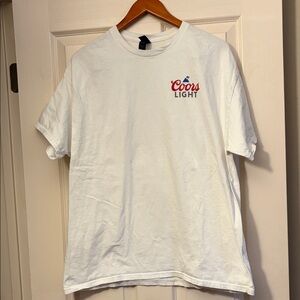 Gildan White Coors Light Logo American 🇺🇸 Short Sleeve T‑Shirt